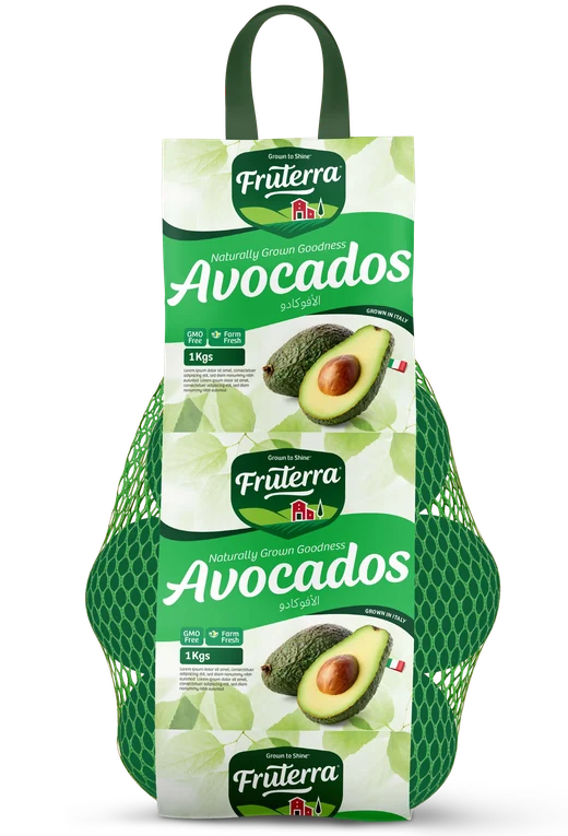 Fruterra avocados in a net bag